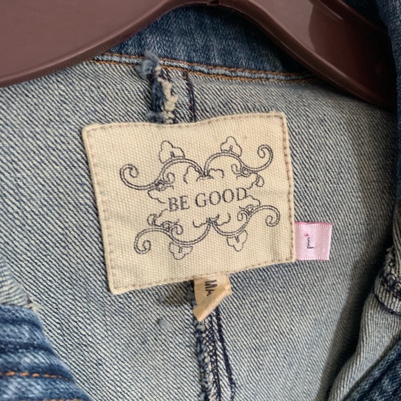 EUC Be Good Cropped Blue Denim Jacket Size Large - Picture 4 of 8